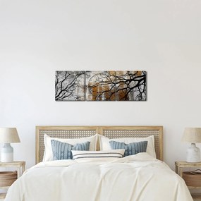 Obraz - Sylwetki drzew (z zegarem) (90x30 cm)