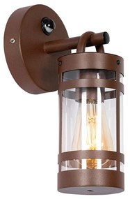 Zewnetrzna Lampa ścienna zewnętrzna rdzawo-brązowa IP44 z czujnikiem ruchu - RubenPrzemysłowy Oswietlenie zewnetrzne