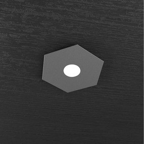Lampa sufitowa Toplight Hexagon, 1-punktowa, sześciokątna, z oprawką GX53, struktura w kolorze antracytowym, nowoczesny design, 25x29x3 cm