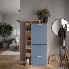 Wywrotka do butów goldkraft dąb/niebieski 80x24.2x166.1 orlando