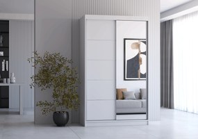 Szafa przesuwna NEOMI z lustrem 120 cm biały