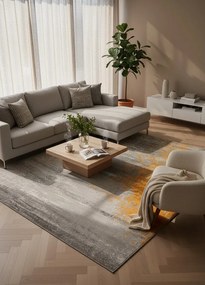 Pomarańczowy dywan przecierany w stylu loft L0-C38