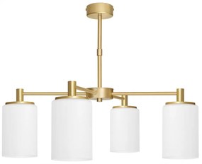 Prosty złoty żyrandol z 4 kloszami KR-S4