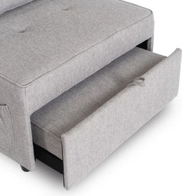 Fotel Wypoczynkowy Rozkładany IBERIS 80 cm Szary Tapicerowany Nowoczesny