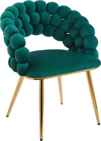 Designerskie krzesło typu Bubble z oparciem z kulek K20-FX, nogi złote