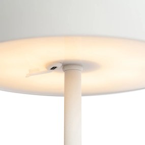 Lampa stołowa zewnętrzna biała ładowalna z 3-stopniowym ściemniaczem - Keira