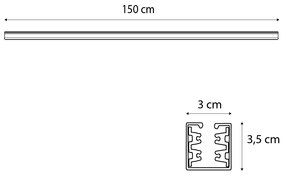 Nowoczesna szyna trójfazowa czarna 150cm - 3-fazowa Nowoczesny Oswietlenie wewnetrzne