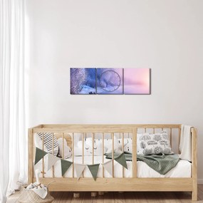 Obraz - Zamarznięta rzeka (z zegarem) (90x30 cm)