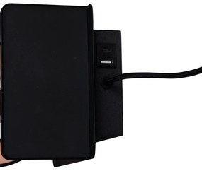 Nowoczesna lampa ścienna biała z USB-C i ładowarką indukcyjną - Comfort Nowoczesny Oswietlenie wewnetrzne