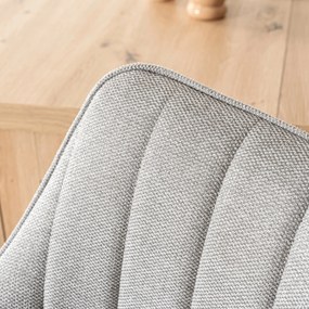 Krzesło Tapicerowane Obrotowe do Salonu LEMON Szare Nowoczesne Skandynawskie