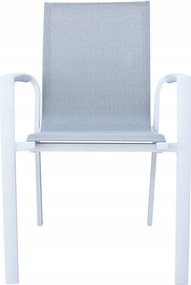 Krzesło ogrodowe aluminiowe białe 56x65x88cm komfortowe wytrzymałe tarasowe