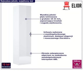 Biały nowoczesny regał słupek zamykany - Brasi 3X