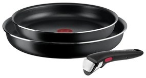 Zestaw aluminiowych patelni 3 el. Ingenio Easy Cook &amp; Clean Black – Tefal