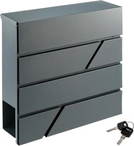 Skrzynka na listy z przegrodą na gazety, antracyt, 2 klucze