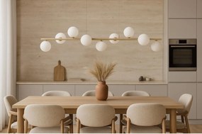 Lampa wisząca nad stół podłużny Ardi 9 kolor beżowy – nowoczesne oświetlenie do jadalni i salonu