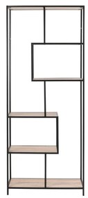 Czarno-naturalny regał w dekorze dębu 77x185 cm Seaford – Actona