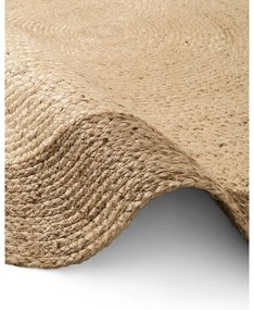 Szarobeżowy okrągły dywan z juty dwustronny/tkany ręcznie ø 100 cm Jutta Greige – Hanse Home