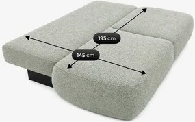 Sofa AVERIO Rozkładana Dwuosobowa Szara Boucle Japandi