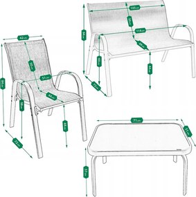 Beżowy komplet mebli ogrodowych T4-H64