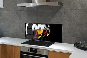 Panel szklany do Kuchni Minimalistyczne Kieliszki w Czerni