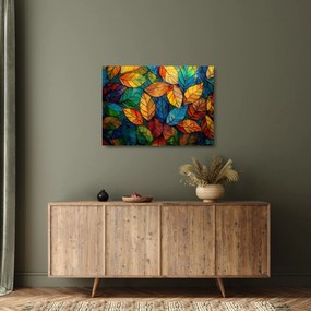 Obraz na szkle - Mozaika z liści (70x50 cm)