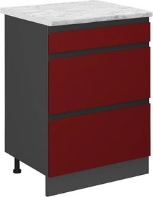 Szafka dolna do kuchni czerwony 60x60x81.6 r-line