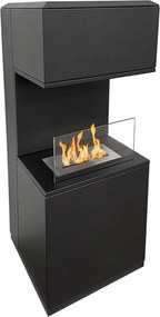 Kominek na bioetanol Oslo, wolnostojący biokominek ze stali czarnej, dł. 38xgł. 38xwys. 100 cm