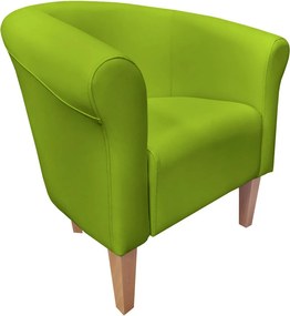 Fotel Milo tkanina Eko-skóra elegancki fotel do salonu i gabinetu : Kolor nogi - Drewno, Kolor tkaniny - EKO-SKÓRA - 5D, Wysokość nogi - 20 cm