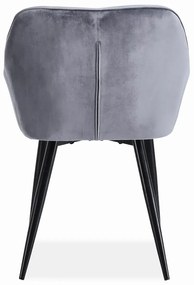Krzesło tapicerowane K487 VELVET szare HALMAR