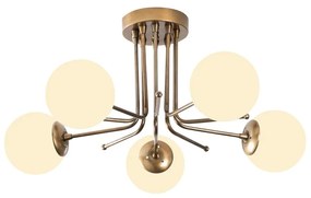 Biała lampa sufitowa w kolorze złota Opviq lights Daisy