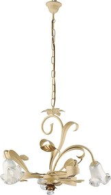 Żyrandol koszykowy z żeliwa lakierowanego na kolor kości słoniowej, 3 światła, 104 Ø59 BL274-3-AV