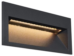 Nowoczesna oprawa ścienna wpuszczana czarna 16 cm z LED IP65 - Mert