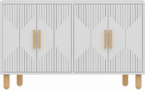 Komoda – 120 cm x 73,6 cm x 29,6 cm – Biała – Płyta wiórowa