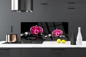 Panel Szklany do Kuchni Biała Orchidea W Zbliżeniu