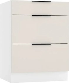 Szafka Kuchenna Z Szufladami 60 Cm Beż Piaskowy D3-F24
