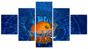 Obraz - pomarańcza w wodzie (125x70 cm)