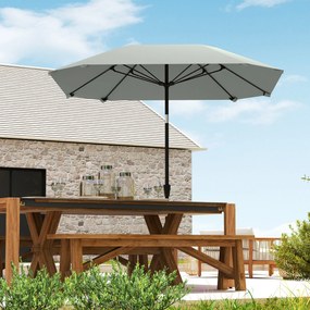 Outsunny 2,3 m Parasol bez podstawy, regulowany parasol tarasowy z korbką, Poliester, Aluminium, Włókno szklane, Ciemnoszary