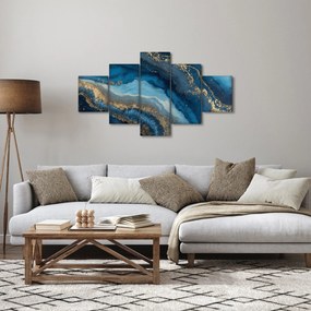 Obraz - Niebieska marmurowa abstrakcja (125x70 cm)