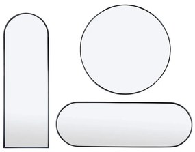 Czarne lustro ścienne Bonami Essentials Lilee, 40 x 120 cm