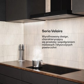 Klarstein Velaire 90cm Ekstrakcja/Recyrkulacja Okap przyścienny Czarny