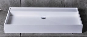 Umywalka ścienna TWG12Odlew mineralny - Biały mat - 90 x 45 x 11 cm