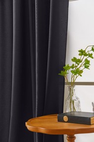 Ciemnoszara zasłona OXFORD 140x250 cm Zawieszanie: Taśma z wiązaniami