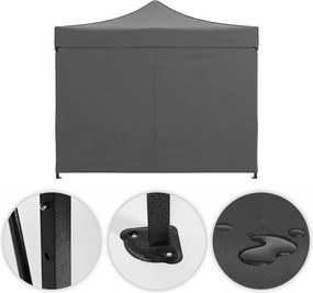 Pawilon ogrodowy eventowy FGA4, 3x3 m, automatyczny ze ściankami - namiot zamykany, szary