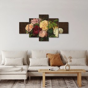 Obraz - Henri Fantin-Latour, Roses de Nice on a Table, reprodukcje (125x70 cm)