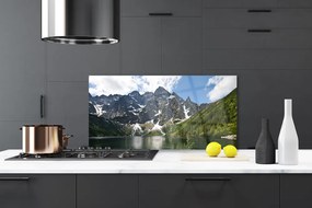 Panel Szklany do Kuchni Alpejskie Jezioro W Głębi Lasu