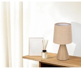 Beżowa lampa stołowa z tekstylnym kloszem (wysokość 24,5 cm) Satti – Candellux Lighting