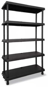 Plastikowy regał, regulowane półki, 1645x920x450 mm