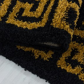 Dywan shaggy Hera klasyczny czarno-złoty 60 cm x 110 cm