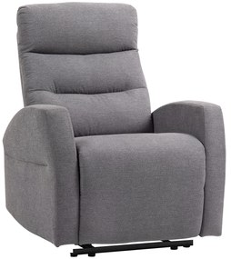 HOMCOM Regulowany Fotel Relaksacyjny z Podnóżkiem, Nowoczesny Tapicerowany Fotel, Ciemnoszary