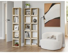 Biały regał w dekorze dębu 32x167 cm Lofty – Marckeric